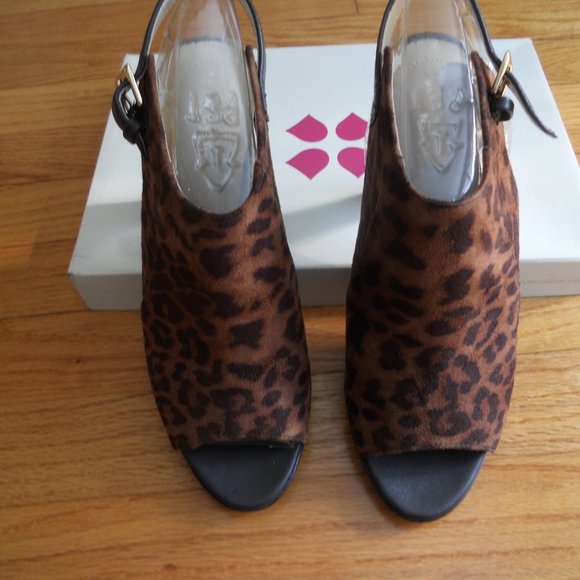 Leopard print platform sling back - Picture 2 of 2